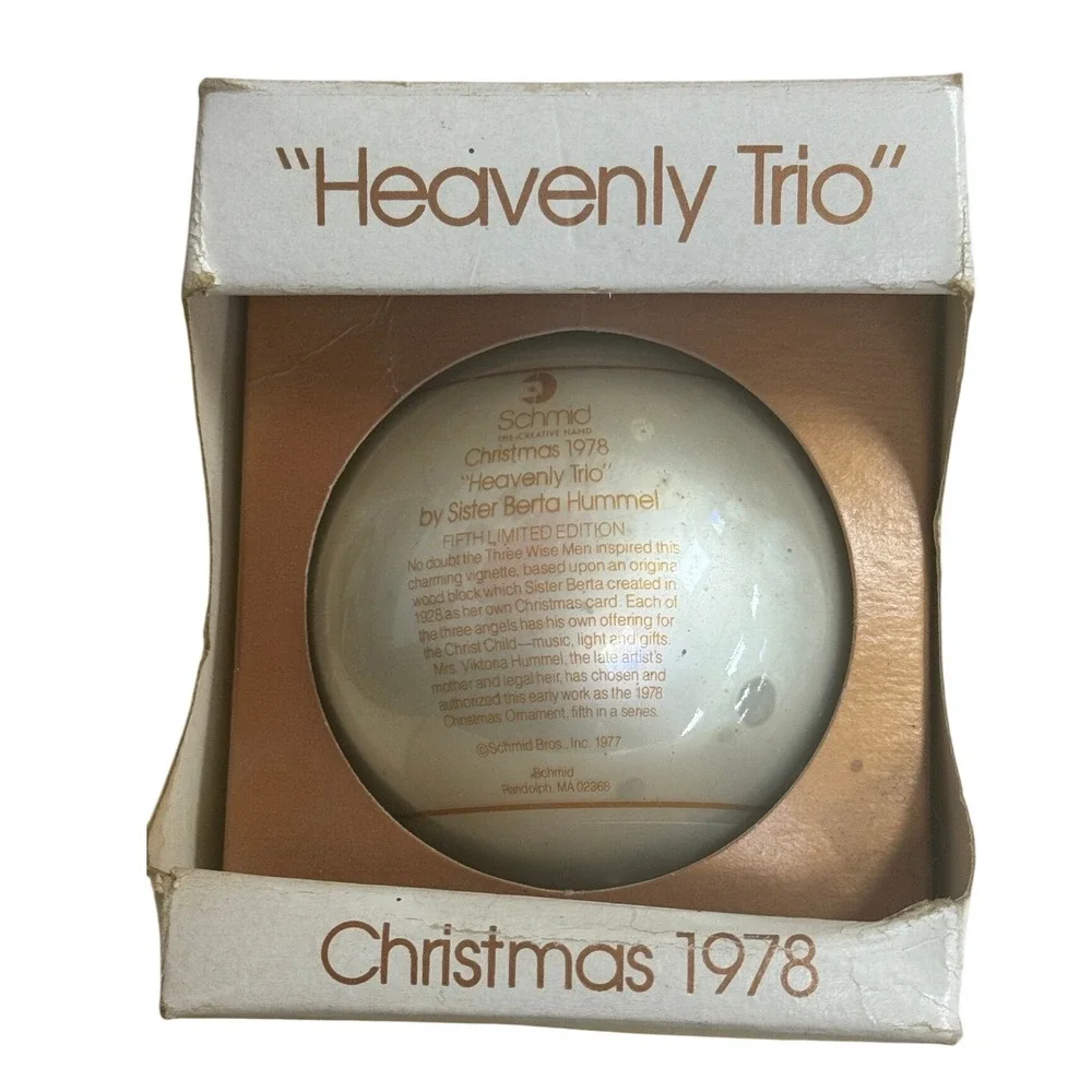 Schmid 1978 Christmas Heavenly Trio Sister Berta Hummel Ornament Limited Edition
